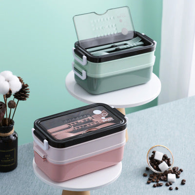 Kids Leakproof Stainless Bento Lunch Box with Cutlery