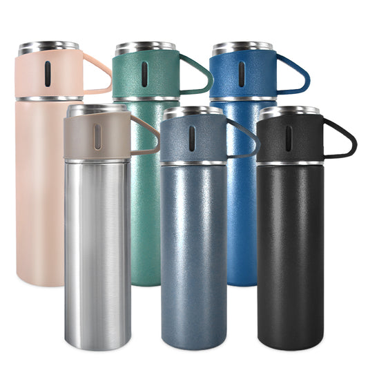 16.9 oz Vacuum Thermos Bottle with 3 Cups